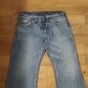 Mens new silver jeans